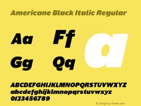 Americane Black Italic Regular Version 1.000图片样张
