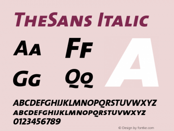 TheSans Italic Version 1.0 Font Sample