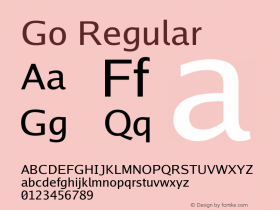 Go Regular Version 2.004; ttfautohint (v1.5) Font Sample