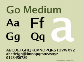 Go Medium Version 2.004; ttfautohint ( Font Sample