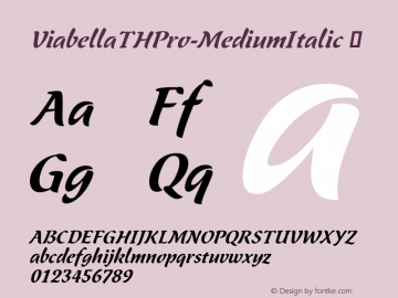 ViabellaTHPro-MediumItalic ☞ Version 1.001 2016;com.myfonts.easy.ef.viabellat-h-pro.medium-italic.wfkit2.version.4yhp图片样张