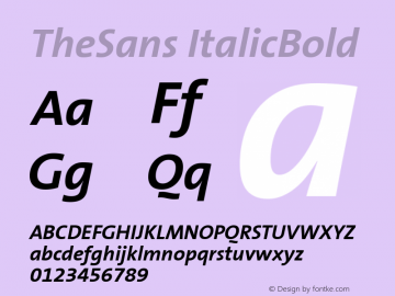 TheSans ItalicBold Version 001.000 Font Sample