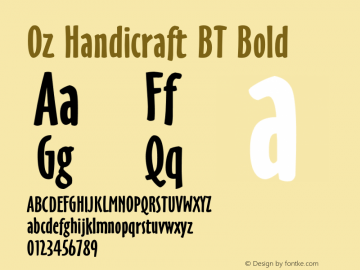 Oz Handicraft BT Bold Version 1.00;com.myfonts.easy.bitstream.oz-handicraft-bt.bold.wfkit2.version.4Eub Font Sample