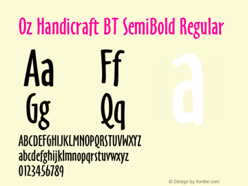 Oz Handicraft BT SemiBold Regular Version 1.00;com.myfonts.easy.bitstream.oz-handicraft-bt.semibold.wfkit2.version.4Eu7 Font Sample