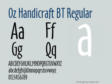 Oz Handicraft BT Regular Version 1.00;com.myfonts.easy.bitstream.oz-handicraft-bt.regular.wfkit2.version.4Eu5 Font Sample