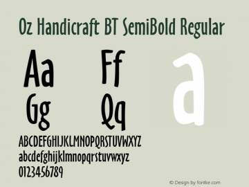 Oz Handicraft BT SemiBold Regular Version 1.00;com.myfonts.easy.bitstream.oz-handicraft-bt.semibold.wfkit2.version.4Eu7 Font Sample