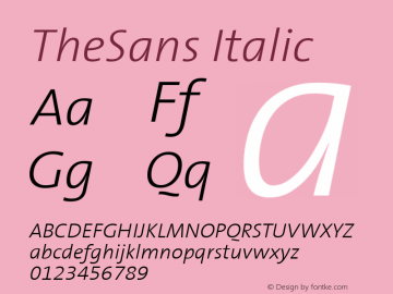 TheSans Italic Version 001.000图片样张