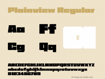 Plainview Regular Version 1.100图片样张