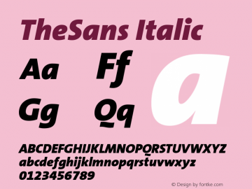 TheSans Italic Version 001.000 Font Sample