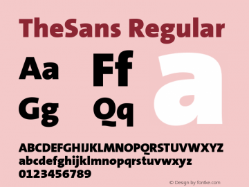 TheSans Regular Version 001.000 Font Sample