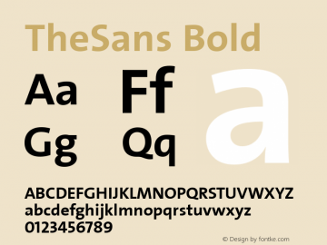 TheSans Bold 1.000 Font Sample