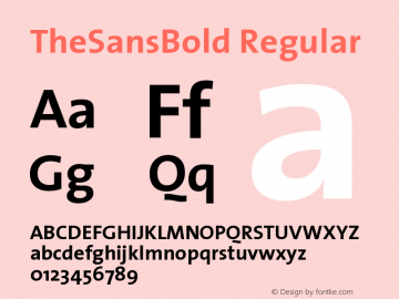 TheSansBold Regular 1.0 Font Sample