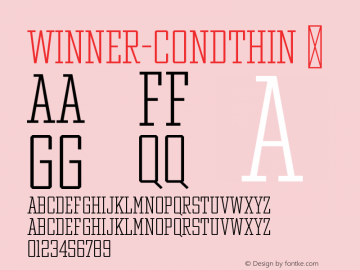 Winner-CondThin ☞ Version 1.104;com.myfonts.easy.sportsfonts.winner.condensed-thin.wfkit2.version.4FAk图片样张