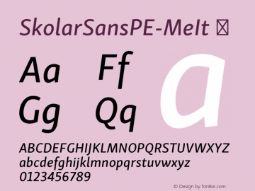 SkolarSansPE-MeIt ☞ Version 2.004;PS 2.003;hotconv 1.0.88;makeotf.lib2.5.647800; ttfautohint (v1.5);com.myfonts.easy.rosetta.skolar-sans-pe.medium-italic.wfkit2.version.4Ft7图片样张