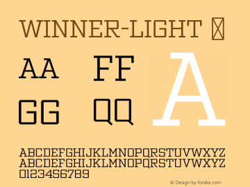 Winner-Light ☞ Version 1.104;com.myfonts.easy.sportsfonts.winner.light.wfkit2.version.4FAf图片样张