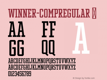 Winner-CompRegular ☞ Version 1.104;com.myfonts.easy.sportsfonts.winner.compressed-regular.wfkit2.version.4FzX Font Sample