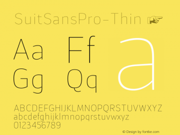 SuitSansPro-Thin ☞ Version 1.000;com.myfonts.easy.justintype.suit-sans-pro.thin.wfkit2.version.4F1R图片样张