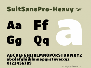 SuitSansPro-Heavy ☞ Version 1.000;com.myfonts.easy.justintype.suit-sans-pro.heavy.wfkit2.version.4Fnw图片样张