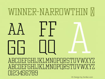 Winner-NarrowThin ☞ Version 1.104;com.myfonts.easy.sportsfonts.winner.narrow-thin.wfkit2.version.4FA8图片样张