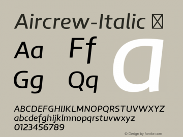 Aircrew-Italic ☞ Version 1.000;com.myfonts.easy.tiponautas.aircrew.italic.wfkit2.version.4EV7图片样张