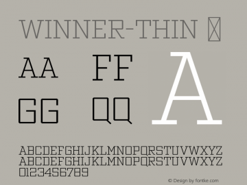 Winner-Thin ☞ Version 1.104;com.myfonts.easy.sportsfonts.winner.thin.wfkit2.version.4FzN图片样张