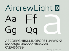 AircrewLight ☞ Version 1.000;com.myfonts.easy.tiponautas.aircrew.light.wfkit2.version.4EVt图片样张