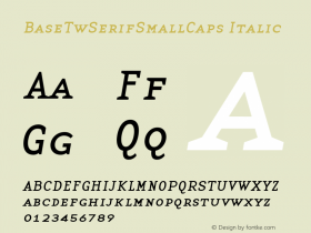 BaseTwSerifSmallCaps Italic Altsys Fontographer 3.5  9/15/97 Font Sample