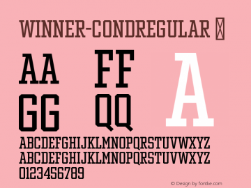 Winner-CondRegular ☞ Version 1.104;com.myfonts.easy.sportsfonts.winner.condensed-regular.wfkit2.version.4FAh图片样张