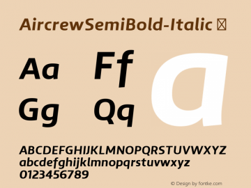 AircrewSemiBold-Italic ☞ Version 1.000;com.myfonts.easy.tiponautas.aircrew.semi-bold-talic.wfkit2.version.4EUV Font Sample