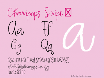 Cherripops-Script ☞ Version 1.000;PS 001.000;hotconv 1.0.70;makeotf.lib2.5.58329;com.myfonts.easy.neapolitan.cherripops.script-regular.wfkit2.version.4Fby Font Sample