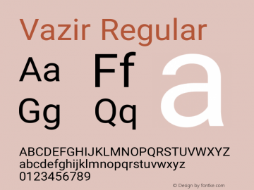 Vazir Regular Version 5.0.0 Font Sample