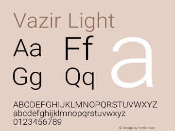 Vazir Light Version 5.0.0 Font Sample