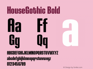 HouseGothic Bold Version 1.000;PS 001.000;hotconv 1.0.38图片样张