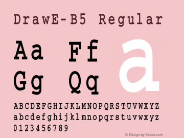 DrawE-B5 Regular 1995:1.00 Font Sample