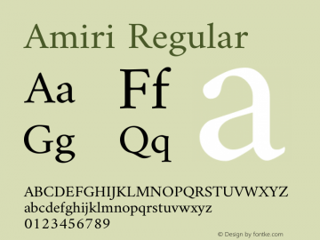 Amiri Regular Version 000.109 Font Sample