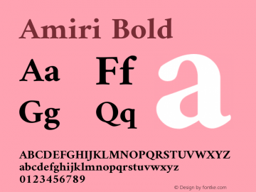 Amiri Bold Version 000.109 Font Sample