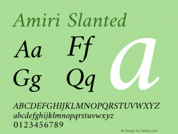 Amiri Slanted Version 000.109 Font Sample