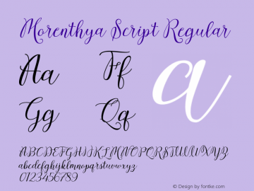 Morenthya Script Regular Version 001.001图片样张