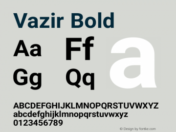 Vazir Bold Version 5.1.0 Font Sample