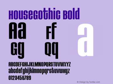 HouseGothic Bold Version 001.000图片样张