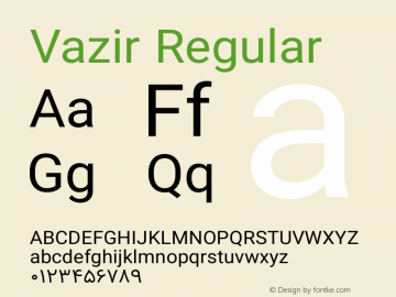 Vazir Regular Version 5.1.0 Font Sample