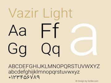 Vazir Light Version 5.1.0 Font Sample
