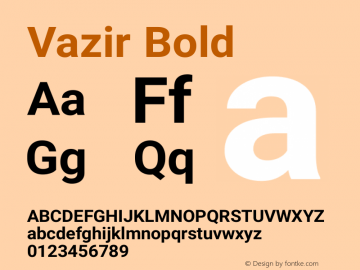 Vazir Bold Version 5.1.0 Font Sample