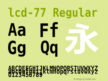 lcd-77 Regular Version 1.000 Font Sample