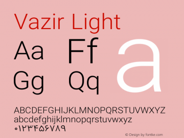 Vazir Light Version 5.1.1 Font Sample