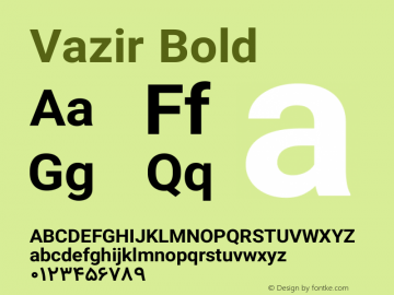 Vazir Bold Version 5.1.1 Font Sample