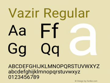 Vazir Regular Version 5.1.1 Font Sample