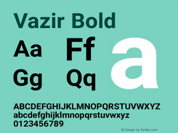 Vazir Bold Version 5.1.1 Font Sample