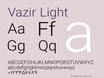 Vazir Light Version 5.1.1 Font Sample