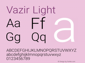 Vazir Light Version 5.1.1 Font Sample